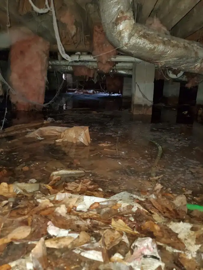 Crawl space flood assessment for Commercial Water Damage Restoration in Iowa Park