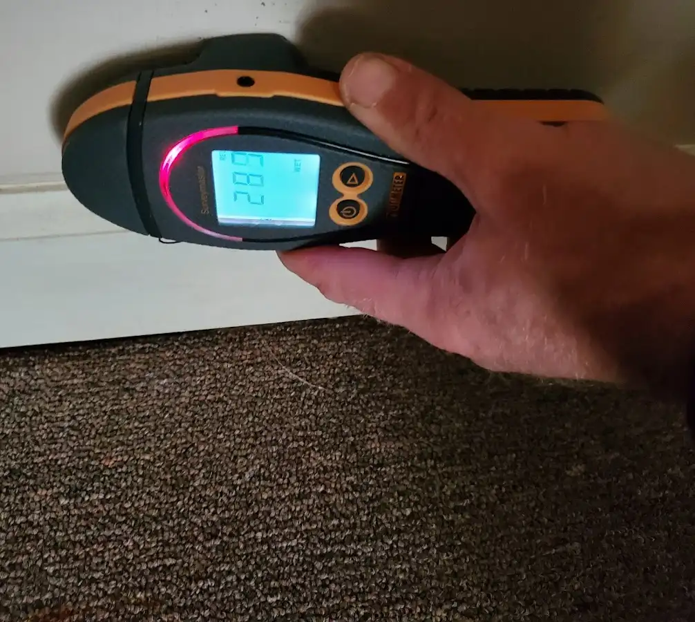 Moisture detection at baseboard during Sewage Cleanup & Sanitation in Iowa Park